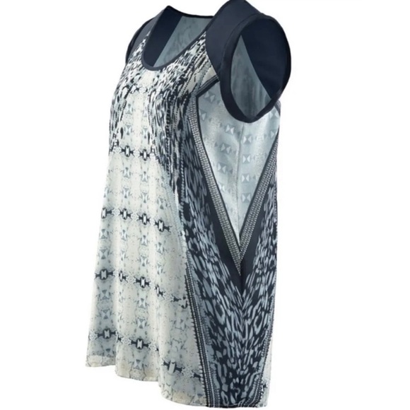 Cabi Sleeveless Reptile Snakeskin Print Tunic Top Blouse Chiffon Line Women Sz S - Picture 6 of 12